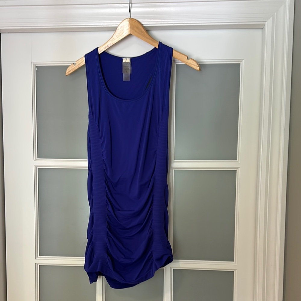 CALIA by Carrie Underwood Blue Ruched Sleeveless Tank Top